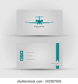 Set of modern vector business card template - front and back side