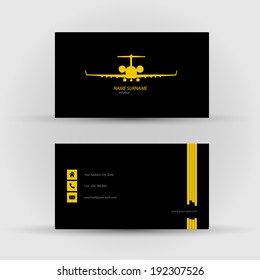Set of modern vector business card template - front and back side