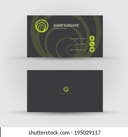 Set of modern vector business card template - front and back side