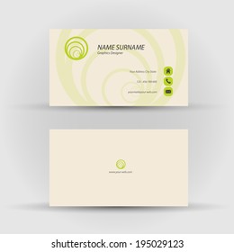 Set of modern vector business card template - front and back side
