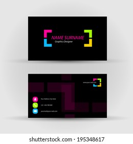 Set of modern vector business card template - front and back side