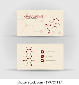 Set of modern vector business card template - front and back side