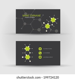 Set of modern vector business card template - front and back side