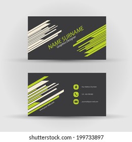 Set of modern vector business card template - front and back side
