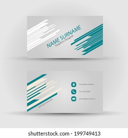 Set of modern vector business card template - front and back side