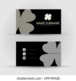Set of modern vector business card template - front and back side