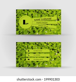Set of modern vector business card template - front and back side