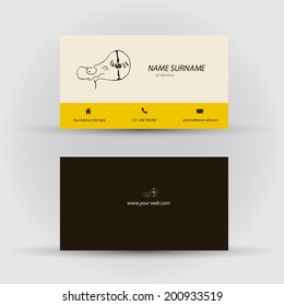 Set of modern vector business card template - front and back side