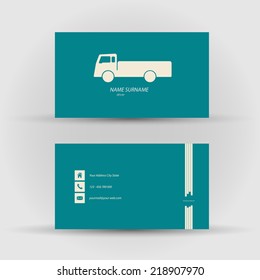 Set of modern vector business card , driver - front and mack side