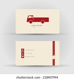 Set of modern vector business card , driver - front and mack side