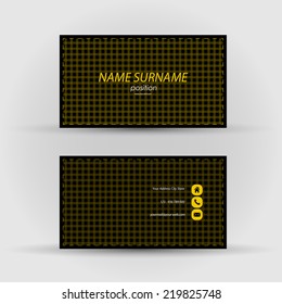 Set of modern vector business card template - front and mack side