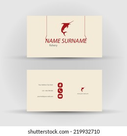 Set of modern vector business card template with fish