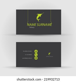 Set of modern vector business card template with fish