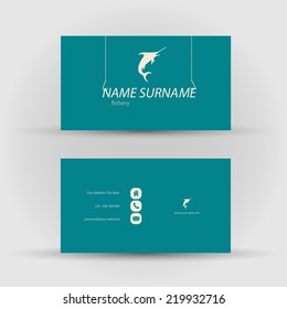 Set of modern vector business card template with fish
