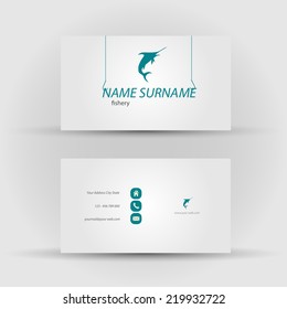 Set Of Modern Vector Business Card Template With Fish