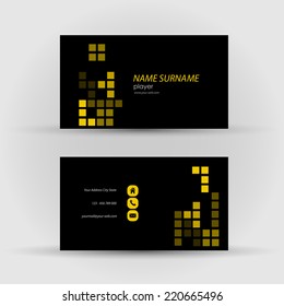Set of modern vector business card template - front and back side