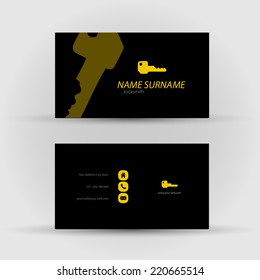 Set of modern vector business card template - front and back side