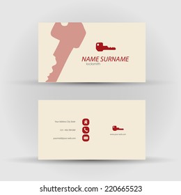 Set of modern vector business card template - front and back side