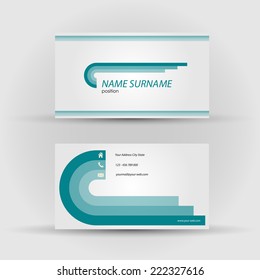 Set of modern vector business card template