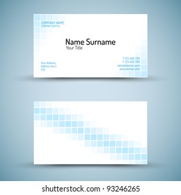 Set of modern vector business card template - front and mack side