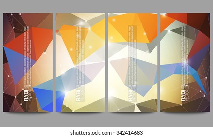Set of modern vector flyers. Abstract multicolored background. Scientific digital design, science illustration.