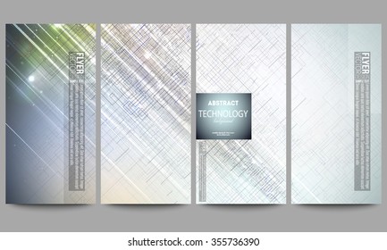 Set of modern vector flyers. Abstract science or technology vector background.