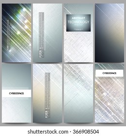 Set of modern vector flyers. Abstract science or technology vector background.