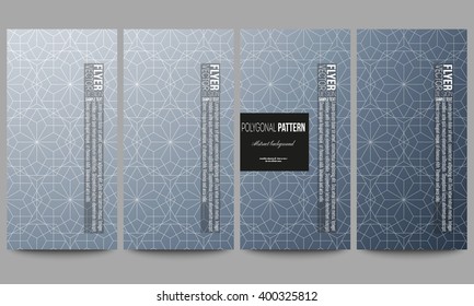 Set of modern vector flyers. Abstract floral business background, modern stylish vector texture