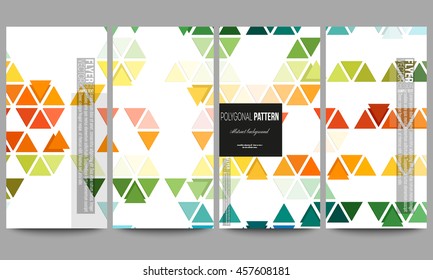 Set of modern vector flyers. Abstract colorful business background, modern stylish hexagonal and triangle vector texture