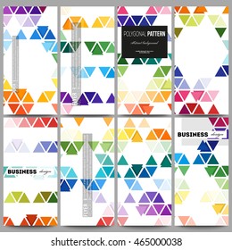 Set of modern vector flyers. Abstract colorful business background, modern stylish hexagonal and triangle vector texture