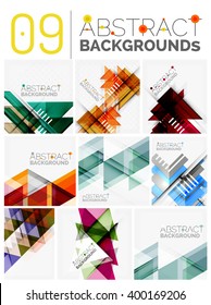 Set of modern vector geometric abstract shape backgrounds