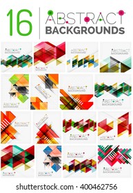 Set von modernen, geometrischen abstrakten Hintergründen in Vektorform