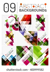 Set of modern vector geometric abstract shape backgrounds