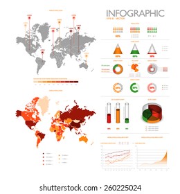 Set of modern vector info graphic elements