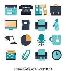 set of modern vector office icons
