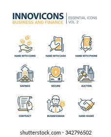 Set of modern vector office thin line flat design icons and pictograms. Collection of business and finance infographics objects and web elements