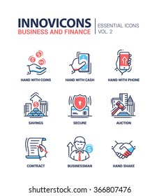 Set of modern vector office thin line flat design icons and pictograms. Collection of business and finance infographics objects and web elements