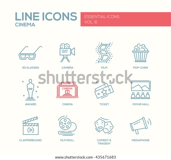 Set Modern Vector Simple Plain Line Stock Vektorgrafik