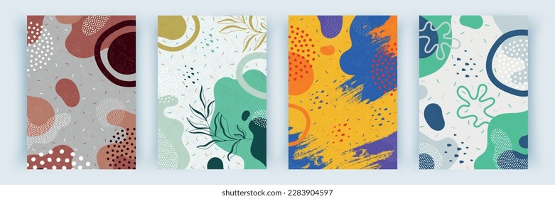 Set of modern vector templates for the cover. Cute background pattern with abstract shapes.