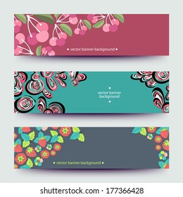 A set of modern vector web  banners with varicolored  background. Banners for business cards, labels. Unique design and interesting solutions. Ornament decorative colorful pattern and sample text.