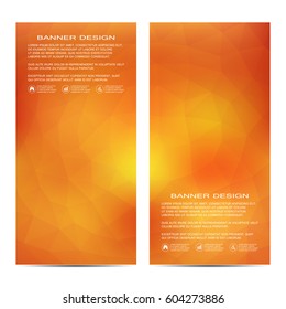 Set of modern vertical banners with triangles. Geometric abstract background. Business and website templates. Vector illustration