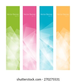 Set of modern vertical bright banners , colorful bright  polygonal  background,  vector illustration