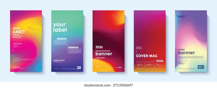 Set of modern vibrant colorful gradient posters template Abstract designs with sample text elements. Collection of abstract modern background.