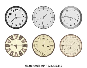 Set Realistic Wall Clocks Old Clock Stock Vector (Royalty Free ...