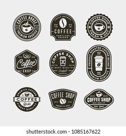 Set Modern Vintage Coffee Shop Labels Stock Vector (Royalty Free ...