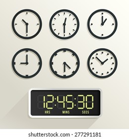 Set of Modern Watch Vector Illustration