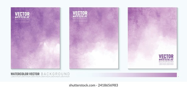 Set of modern watercolor background or elegant card design