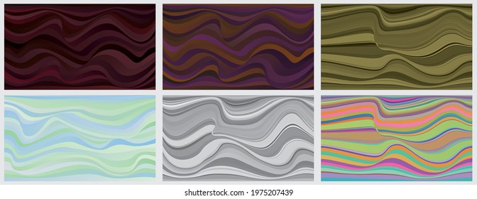 Set of Modern wave curve abstract presentation backgrounds. Vector illustration