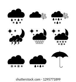 Set of modern weather icons. Flat vector illustration for Web, print, and Mobile App