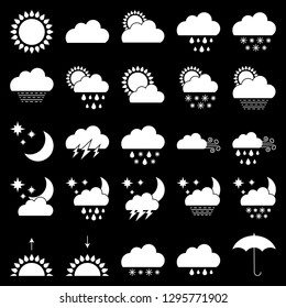 Set of modern weather icons. Flat vector illustration for Web, print, and Mobile App